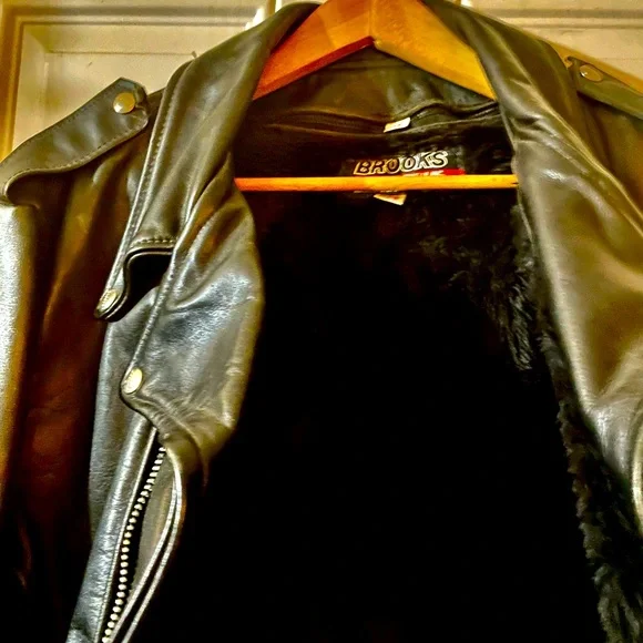 BROOKS LEATHER SPORTSWEAR BIKER JACKET